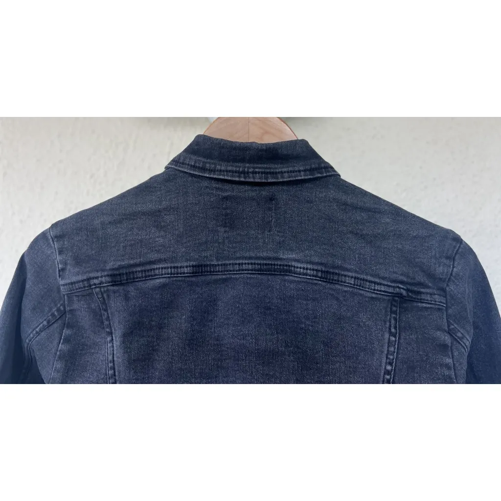 Hell Bunny Black Washed Denim Jean Jacket Retro Rockabilly Goth Punk Size Medium - Image 6