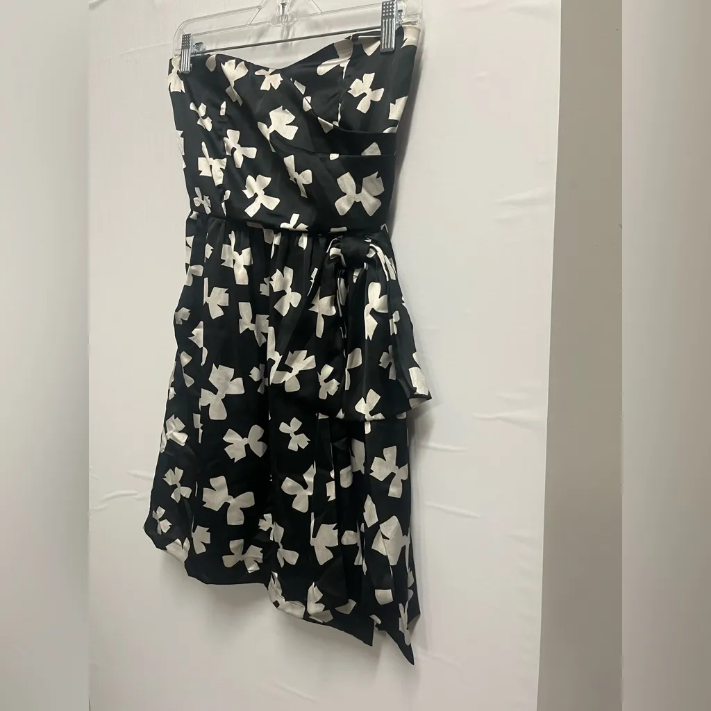 Judith March Strapless Black/White Bow Dress Size Small - Image 8