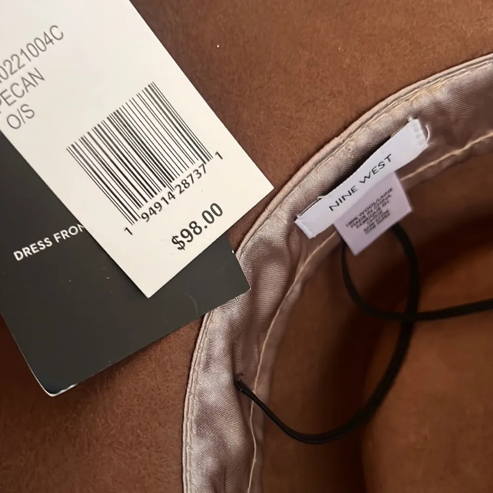 Nine West  Wool Felt Telescope Floppy Hat Brown ONE SIZE - Image 3