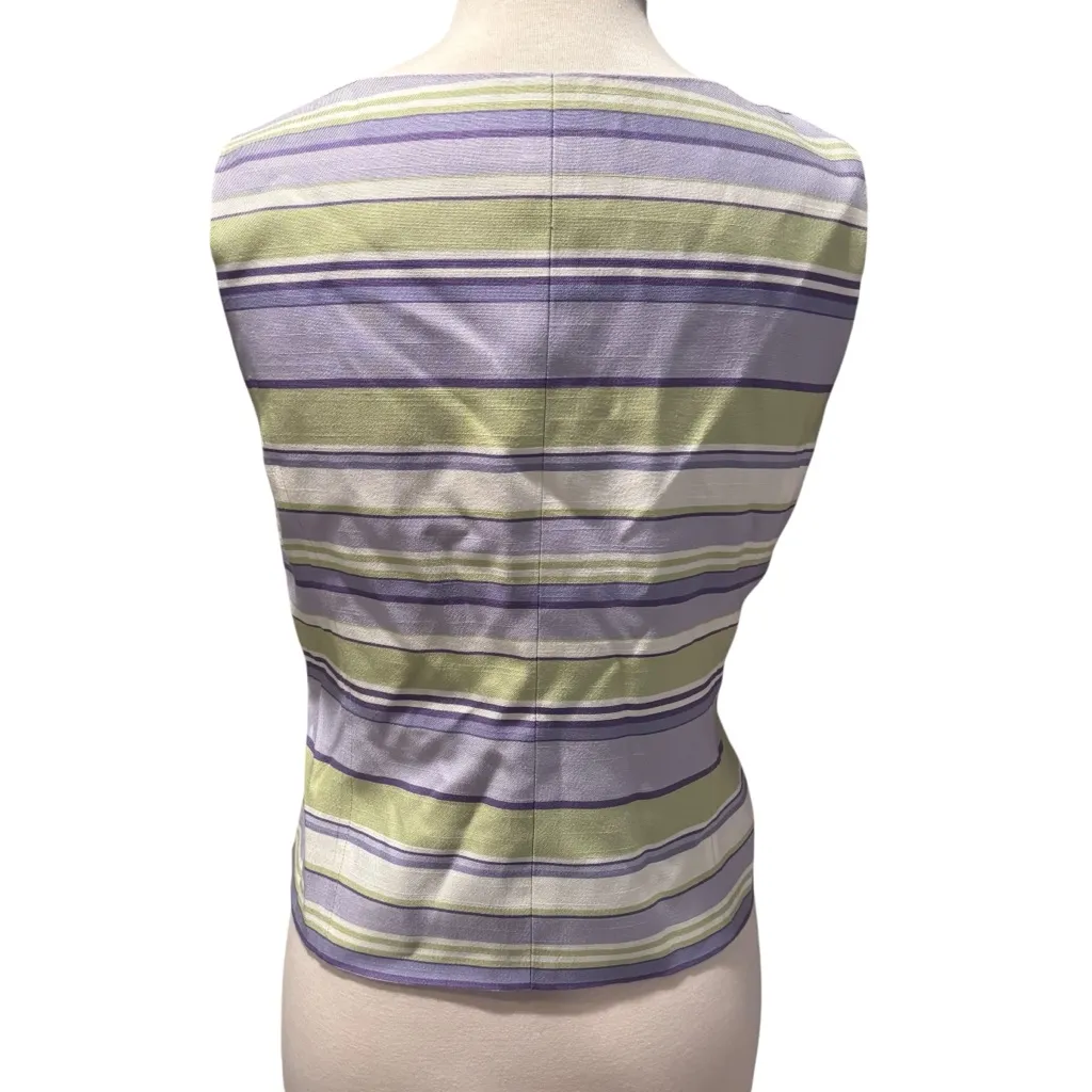 Sag Harbor Striped Purple Suit top Blouse Size 10 - Image 4