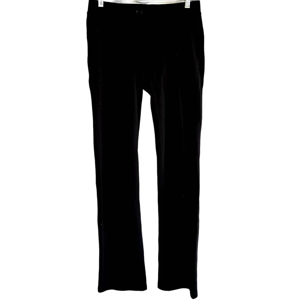 Betabrand Classic Dress Yoga Pants Straight Mid Rise Faux Pockets Black Medium - Image 2