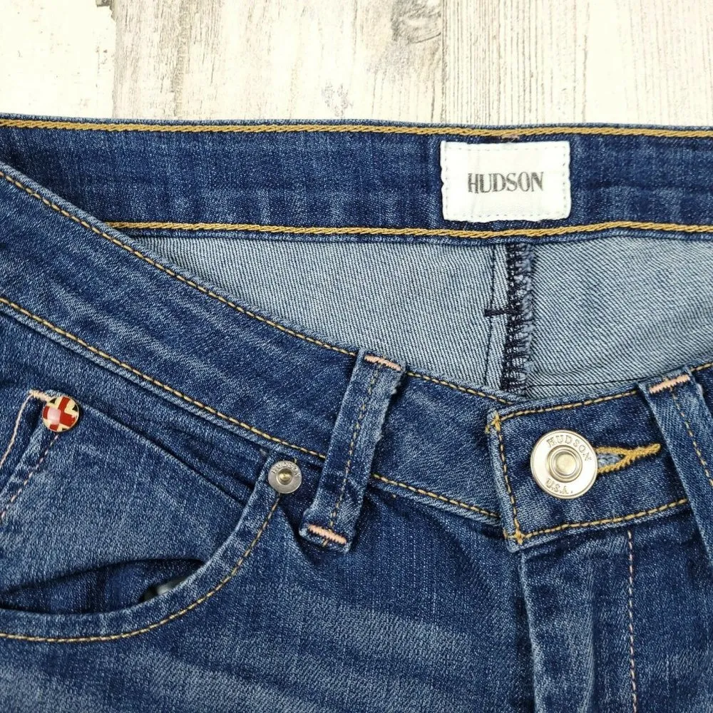 Hudson Jeans Women's Bacara Straight Flood Cuff Cropped Blue Size 25 (27X26)EUC - Image 6