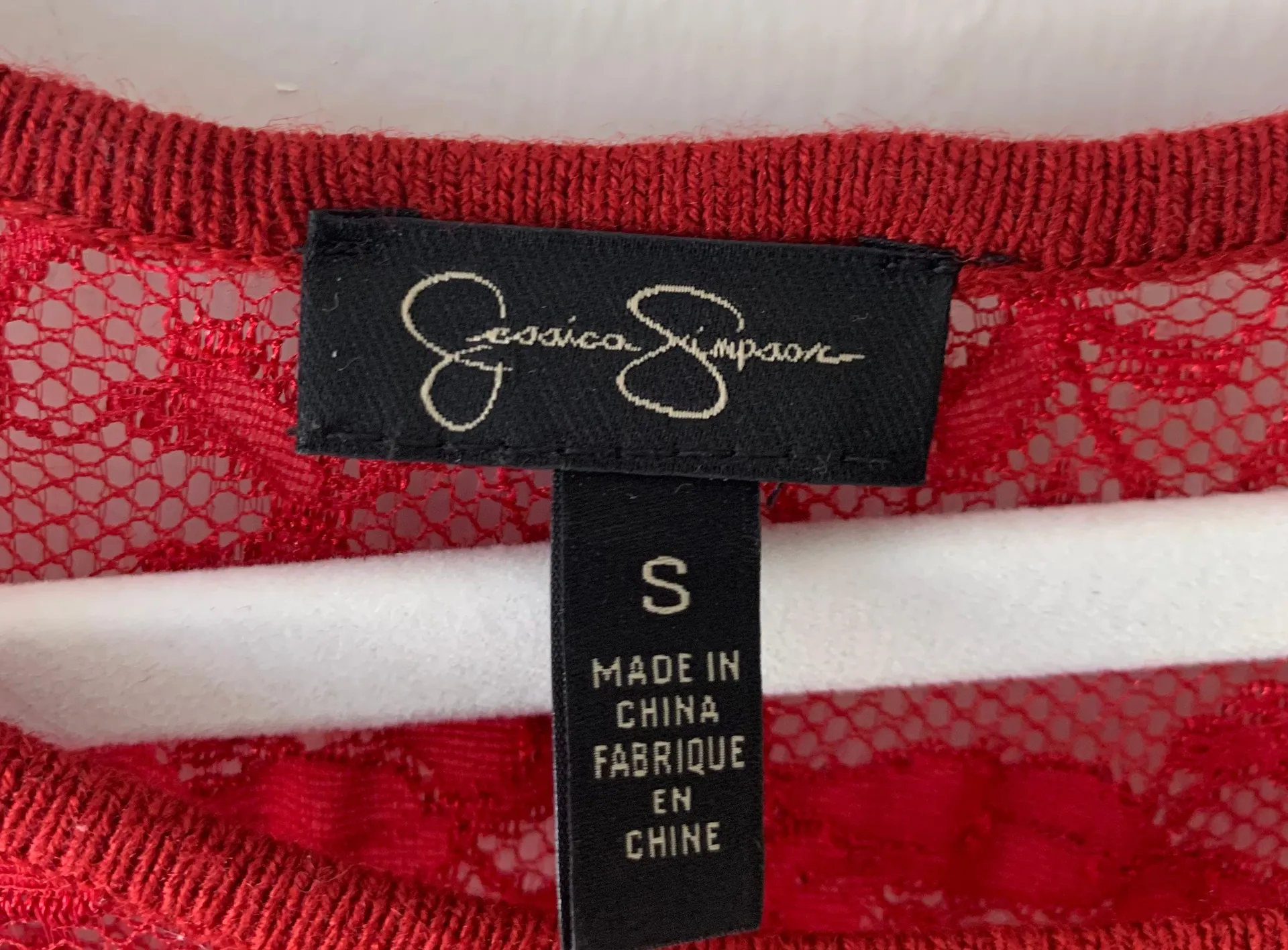 Red Sweater Lace Fit & Flare Dress - Image 5