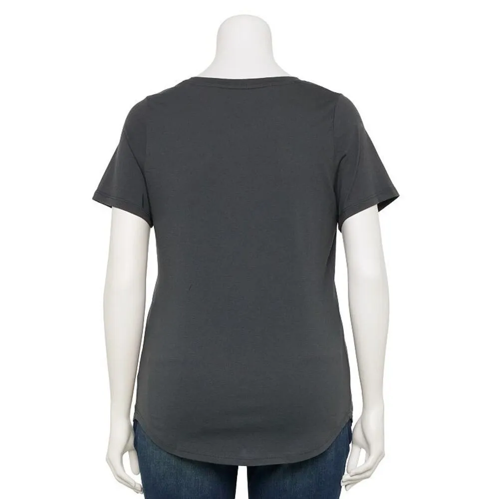 Disney's Mickey & Friends Plus Size Gray Graphic Tee womens 2x - Image 2