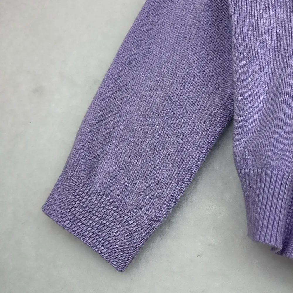 Ronni & Nicole Lilac Open-Front 3/4-Sleeve Cropped Shrug/Cardigan Sz M - Image 7