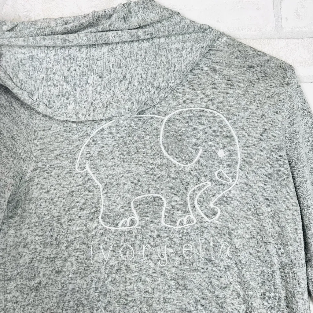 Ivory Ella Gray Zip-Up Cardigan Hoodie, Soft & Lightweight, Size XS‎ - Image 11