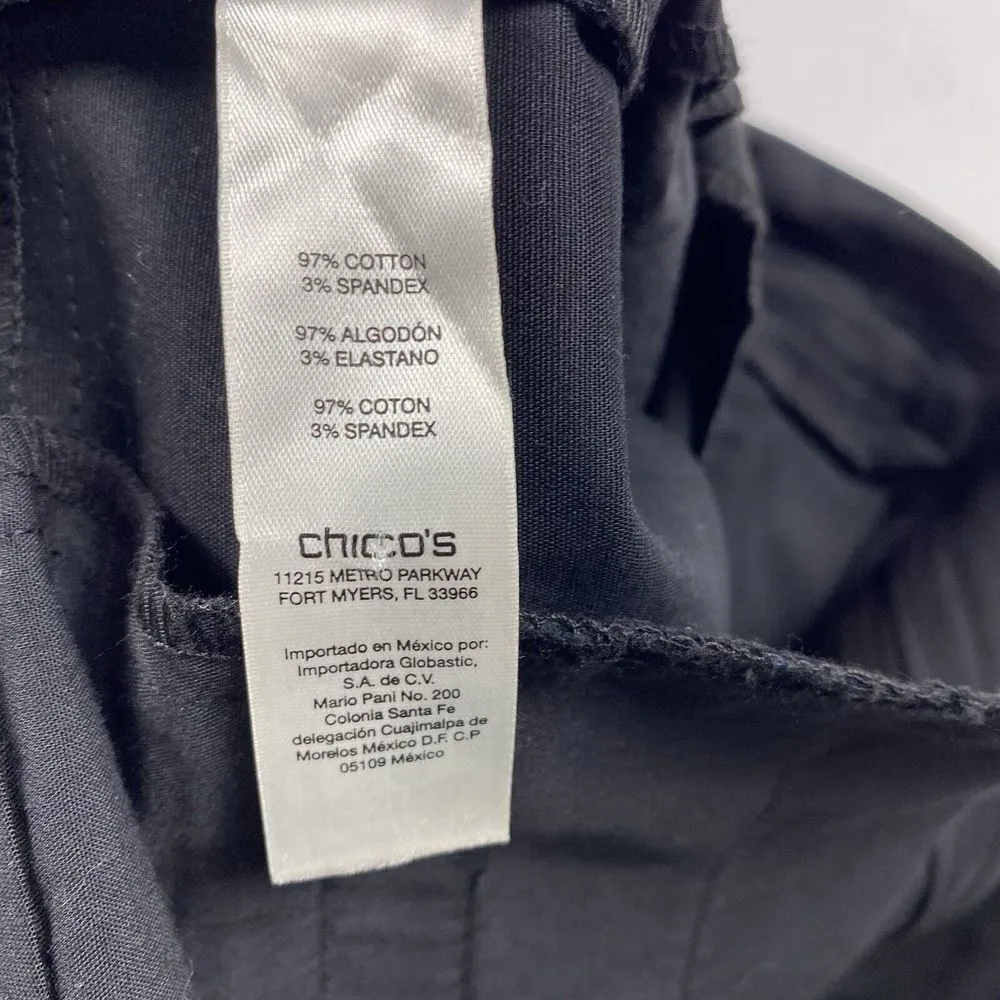 Chico's So Slimming Crop Black Trousers Capri Pants Womens Size‎ 30"x23" Stretch - Image 5