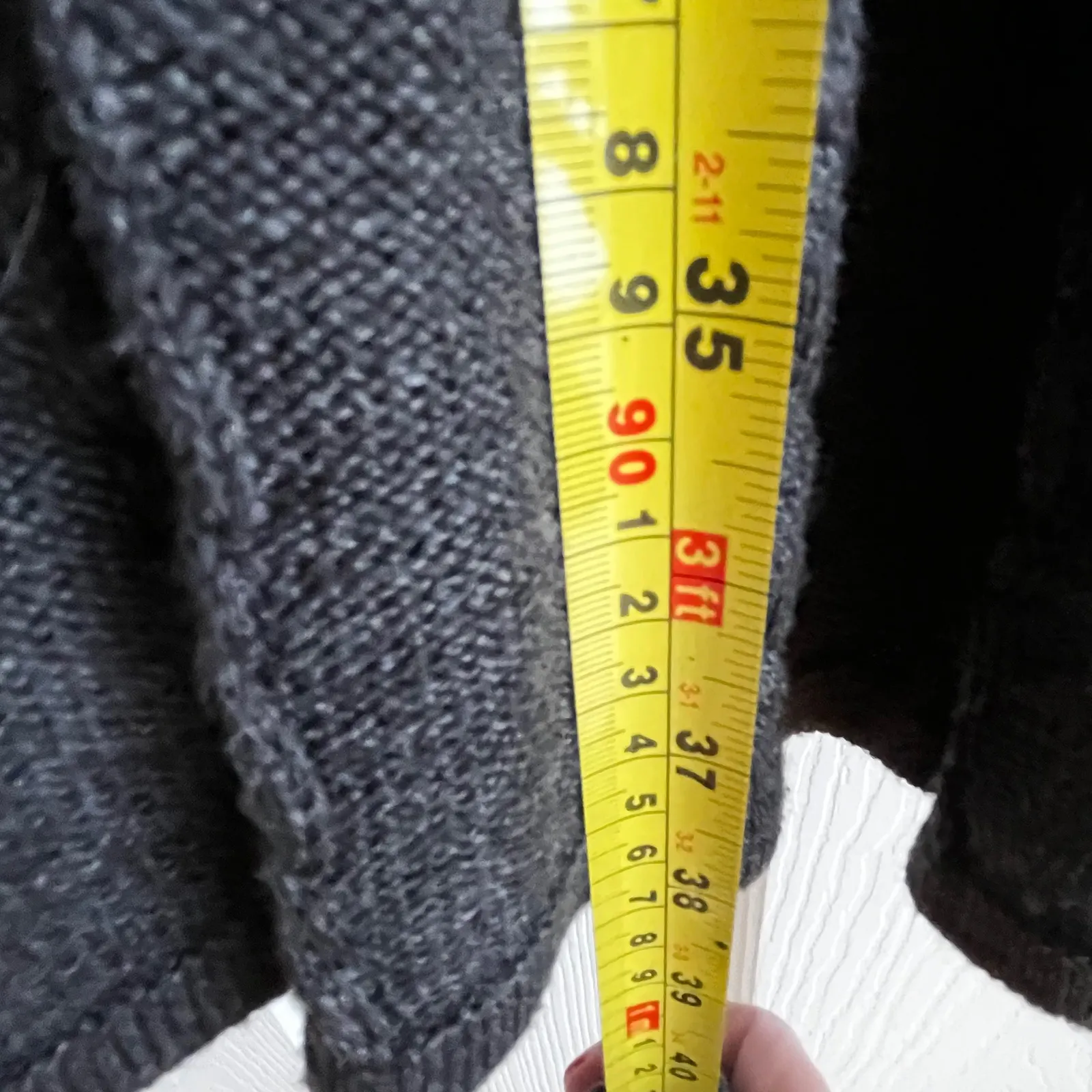 Calvin Klein Women's Charcoal Gray Cable Knit Sweater Dress Long Sleeve Zipper M - Image 11