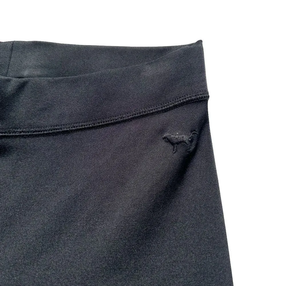 🔃Victoria's Secret PINK Shiny Black Mid Rise Stretch Yoga Leggings - Image 7