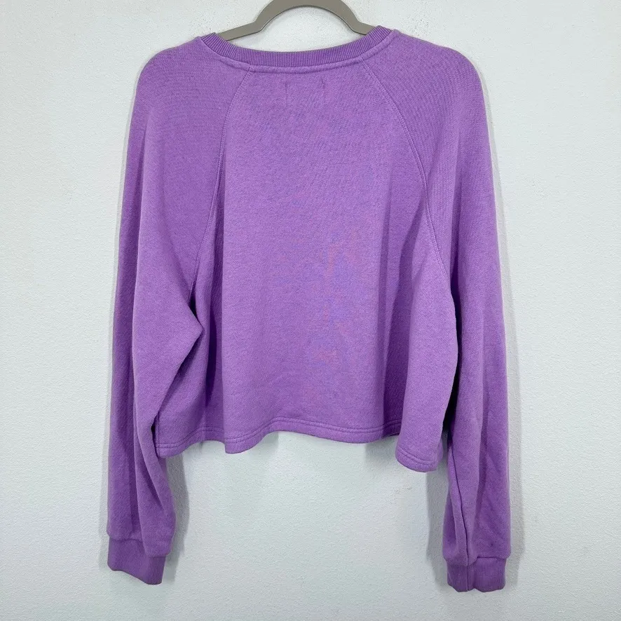 Madewell MWL Size XL Cropped Sweatshirt Lavender Purple‎ Raglan Sleeve Crew Neck - Image 8