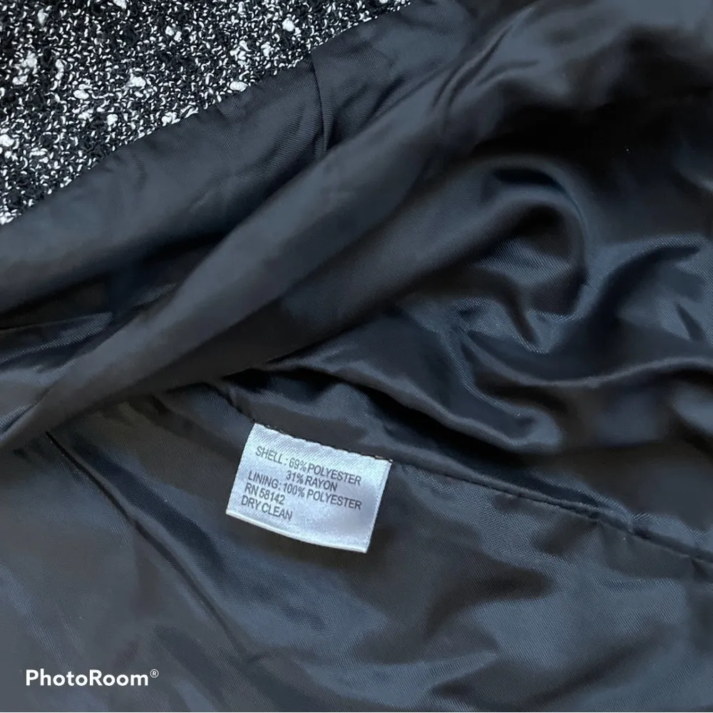 Muse Black & White Marled Blazer Size 10 - Image 7