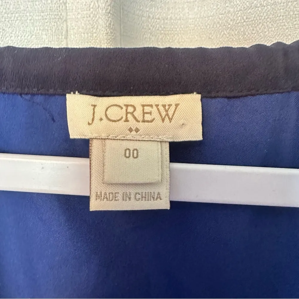 J CREW Navy Blue MAXI DRESS Boho Print Beach Flowy Side Slit Halter Style Sz 00 - Image 13