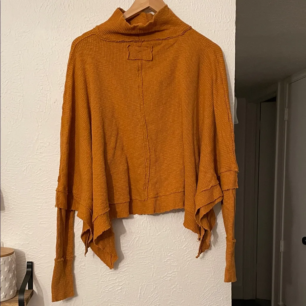 Free People Golden Cowl Neck Oversized Sweater Size Small - Image 4