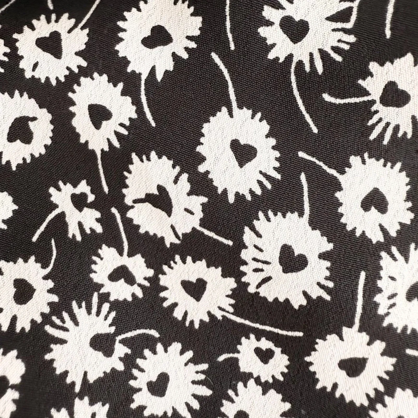 Topshop Puff Sleeve Monochrome Floral Heart Print Fit & Flare Mini Dress Size 8 - Image 12