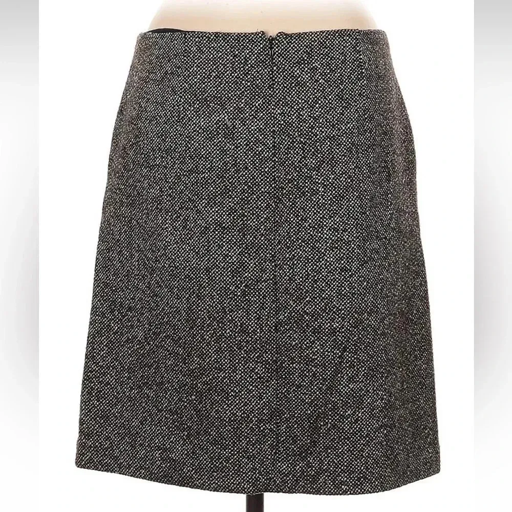 Worth New York Tobacco Tweed & Wool Blend Leather Skirt Women’s Size 6 MSRP $600 Brown - Image 2