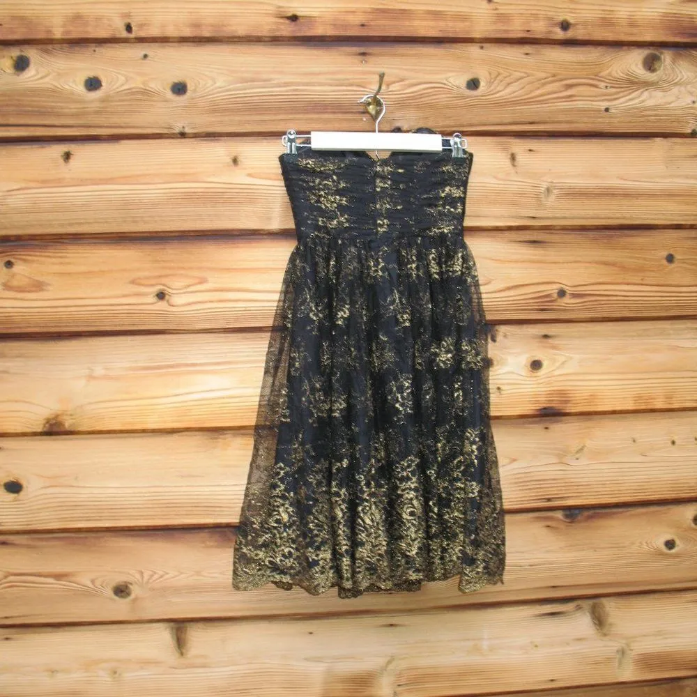 Black Gold Floral Mini Dress - Image 7