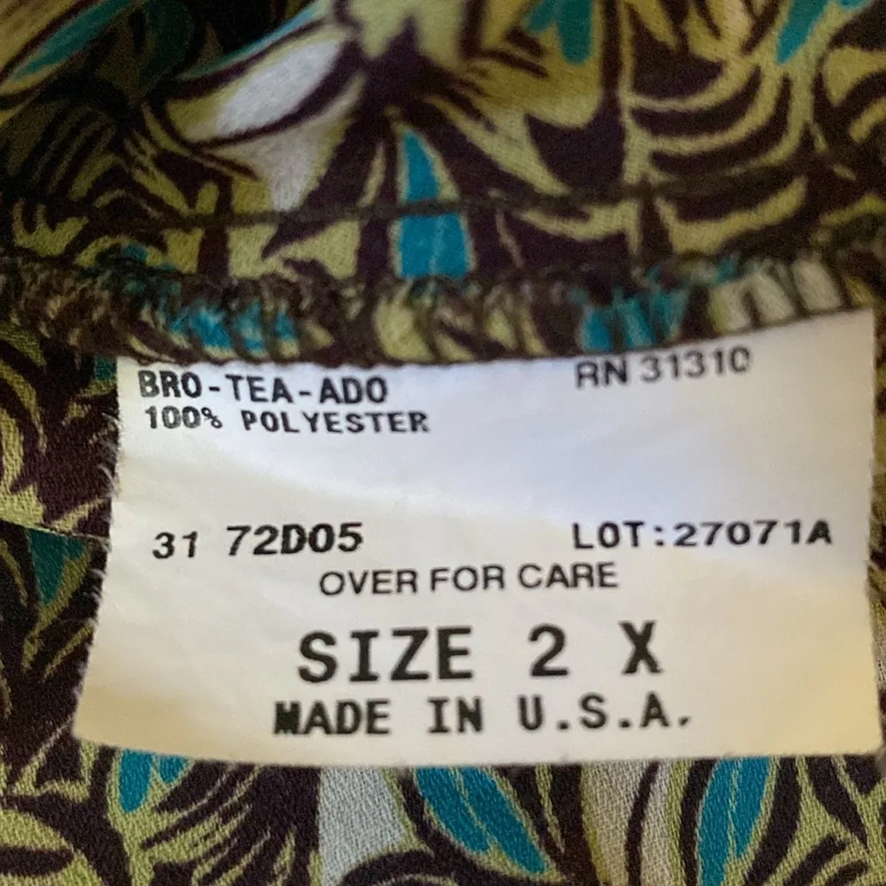 A. BYER v-neck sailor tie semi-sheer cap sleeve tunic made in U.S.A. size 2X - Image 9