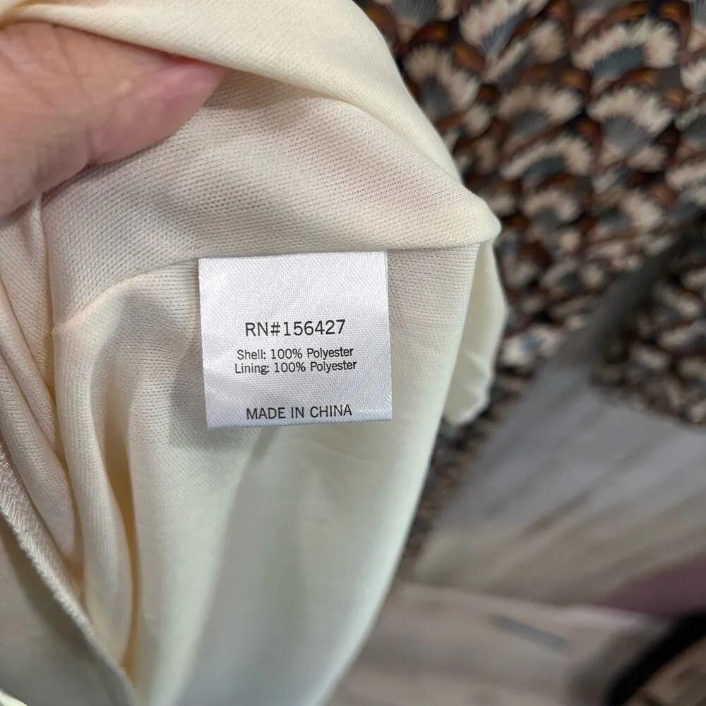 Sweet Salt Shell Print Belted Long Sleeve V Neck Dress Boutique Midi Brown Size 8 - Image 6