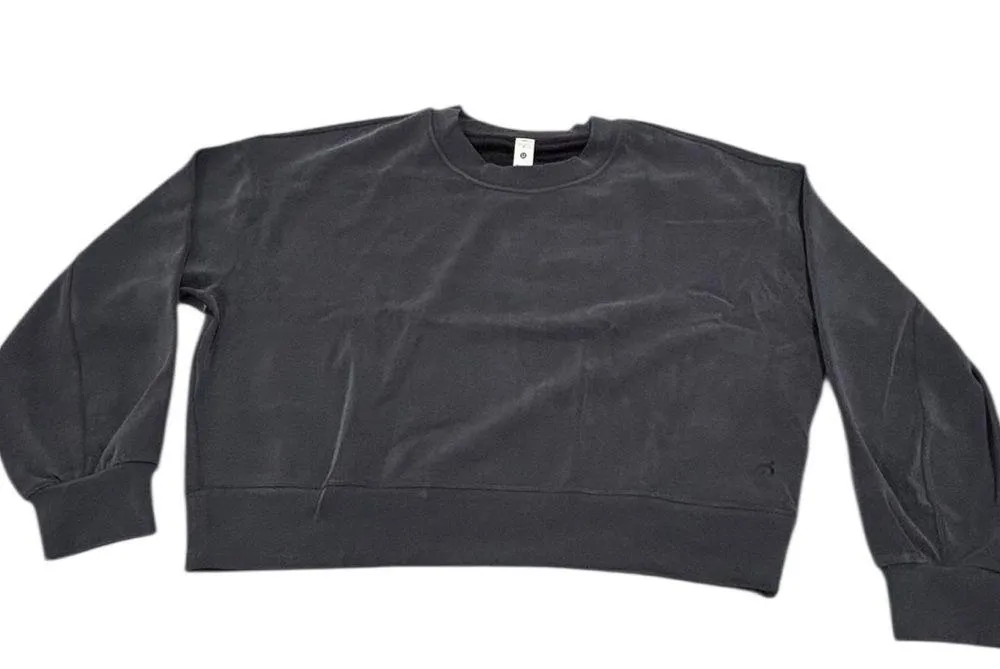 Lululemon Perfectly Oversized Cropped Crew softstreme size 6 small black - Image 4