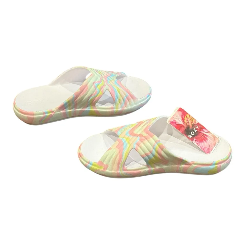 ROXY Rixie Print Slip On Rubber Slides Size 9 NEW - Image 3