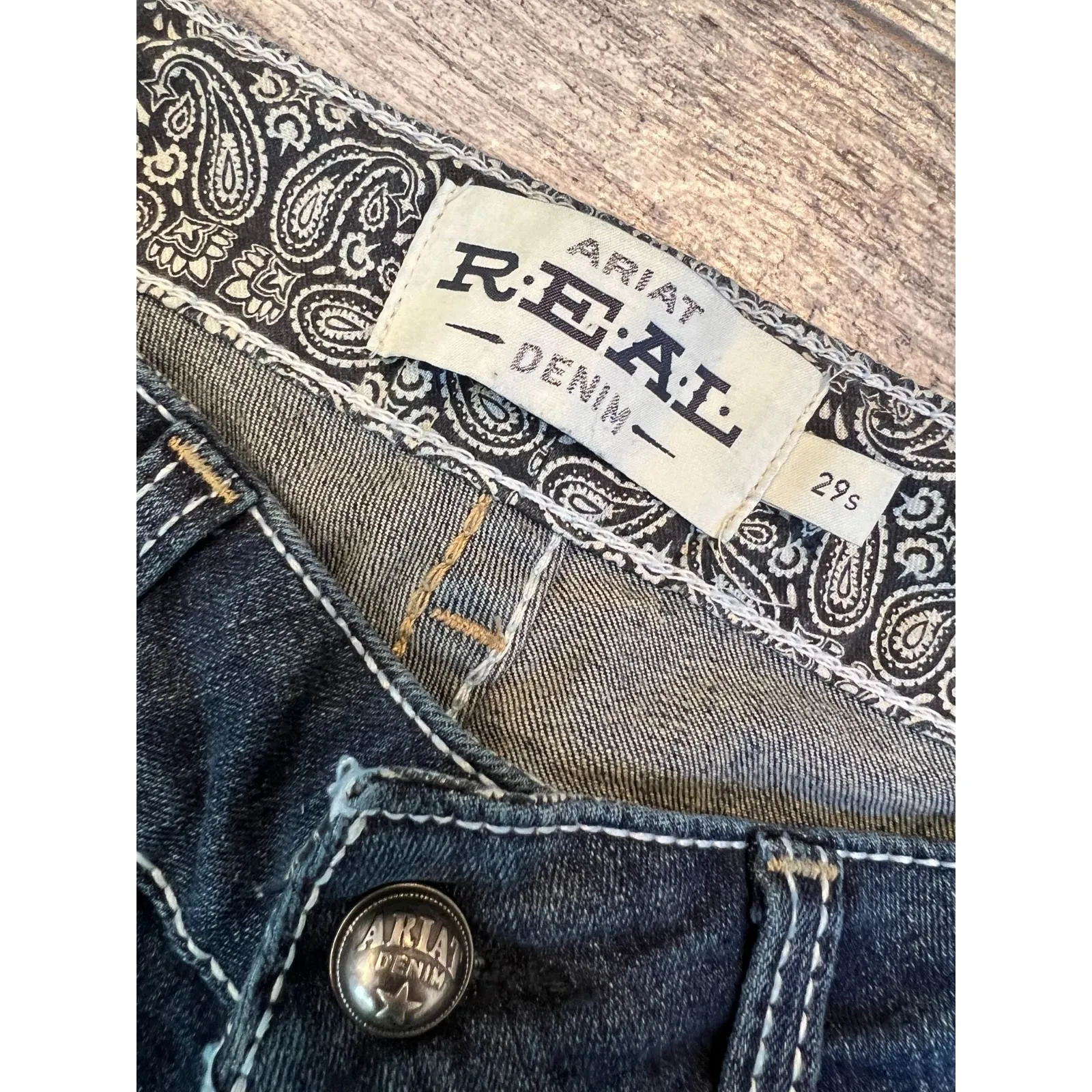 Ariat Real Denim Jeans 29S‎ 29 Short Bootcut Boot Denim 1391 Riding Whipstitch - Image 4