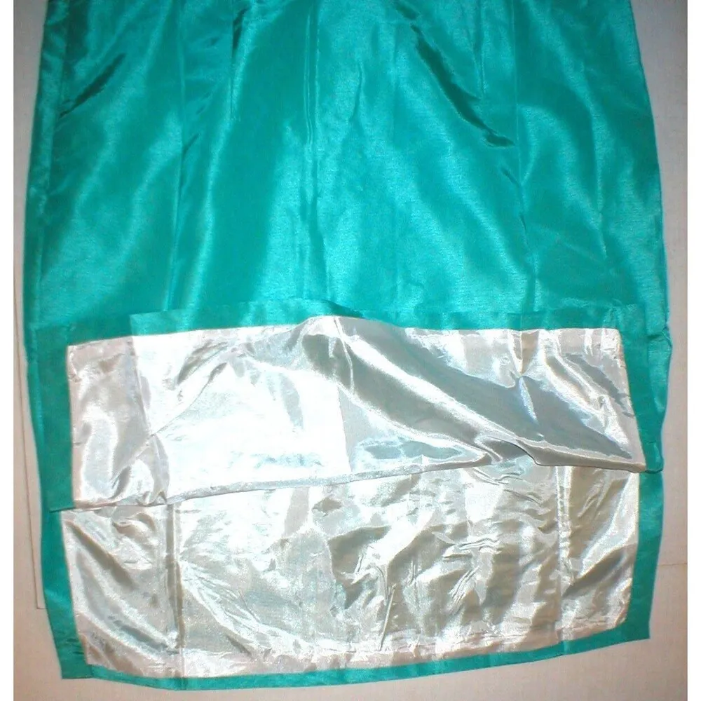 New Womens Ashley Stewart Dress 18 Faux Wrap Green Sheen Sleeveless Metallic - Image 12