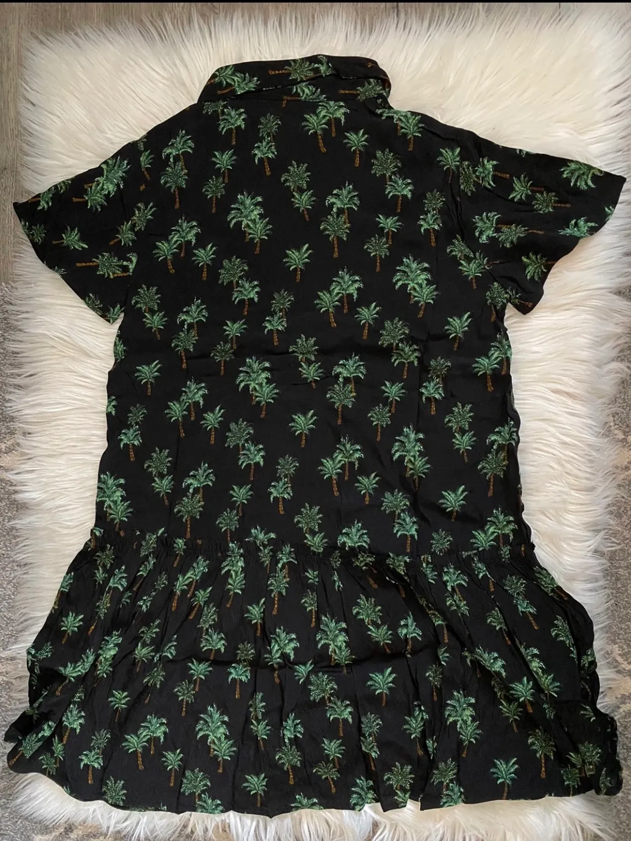 Woven Palm Tree Print Dress - Image 6