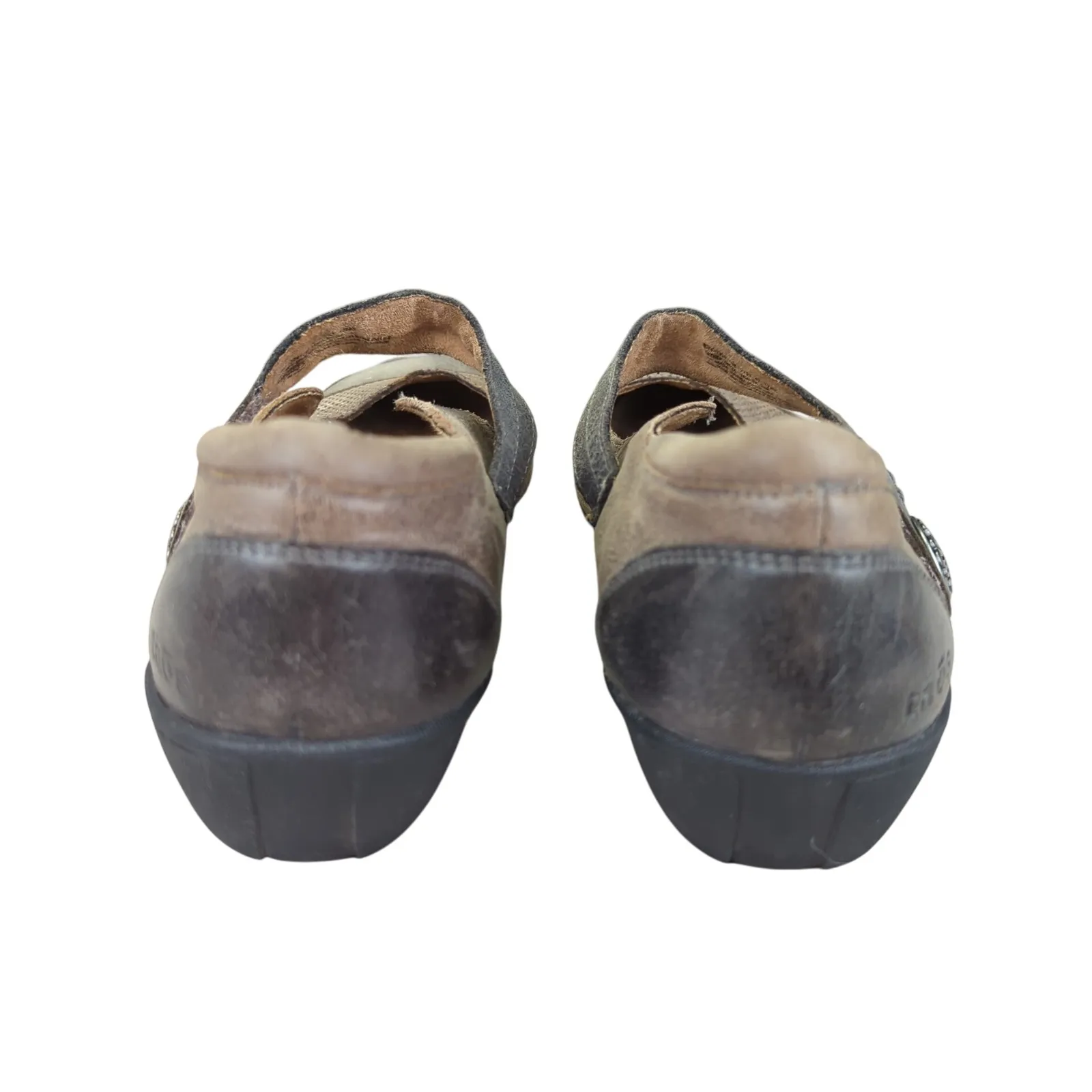 TAOS Bravo Mary Jane Shoes MJ Womens 11 EU 42 Leather Comfort Taupe Button Strap Gray - Image 6