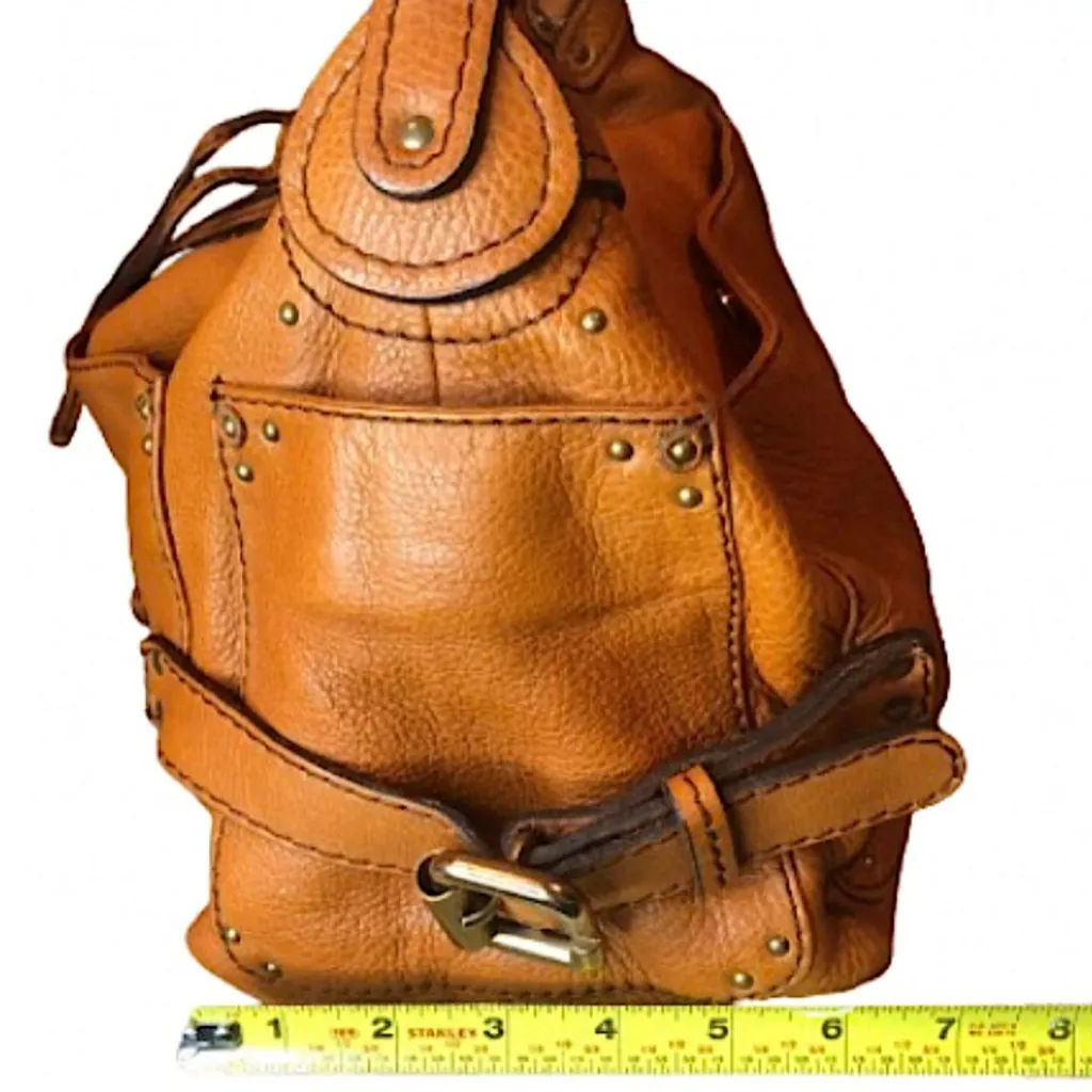 CHLOE PADDINGTON British Tan Leather Hobo Shoulder Bag with Lock Key - Image 16