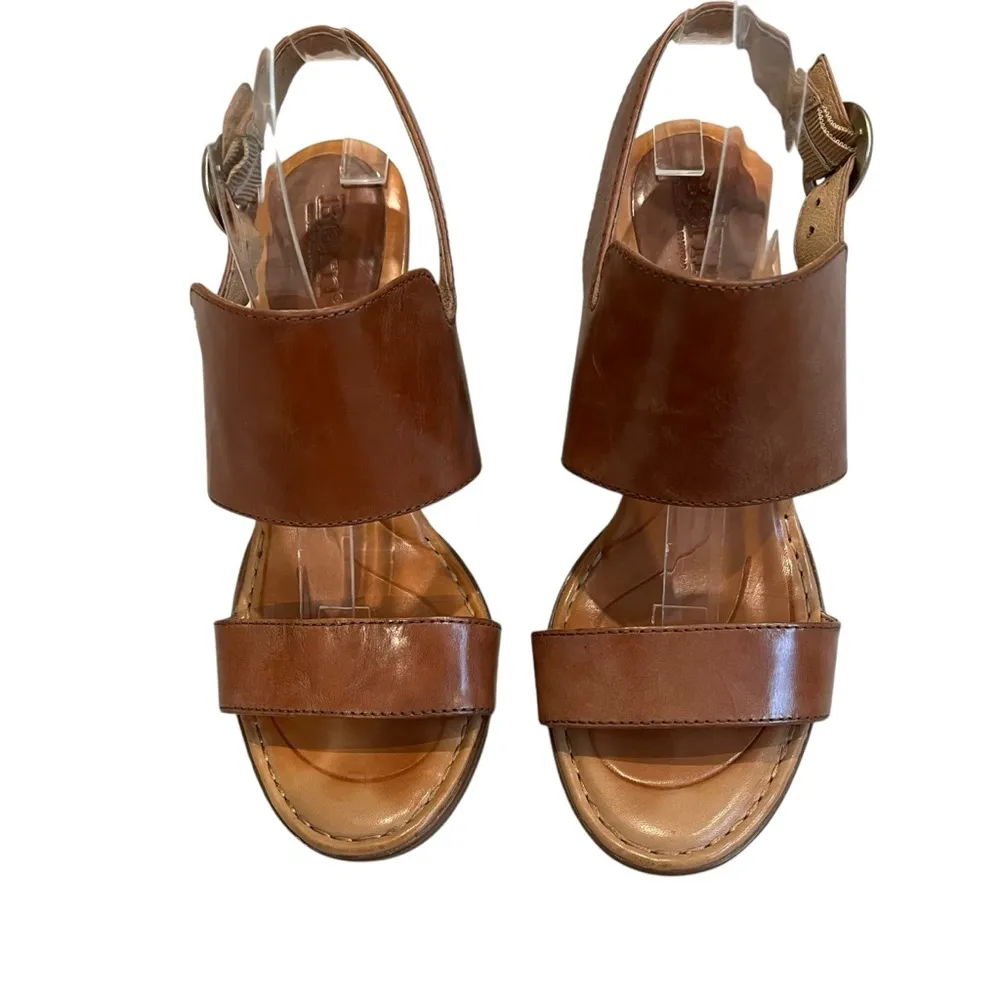 Born Cindie Sandals, Tan Full Grain Leather, Sz 8 - Image 3