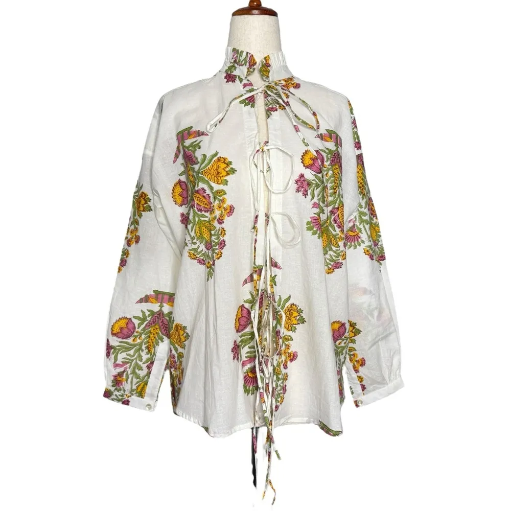 Alix of Bohemia Willa Fleur Tie Shirt Size XS - Image 2
