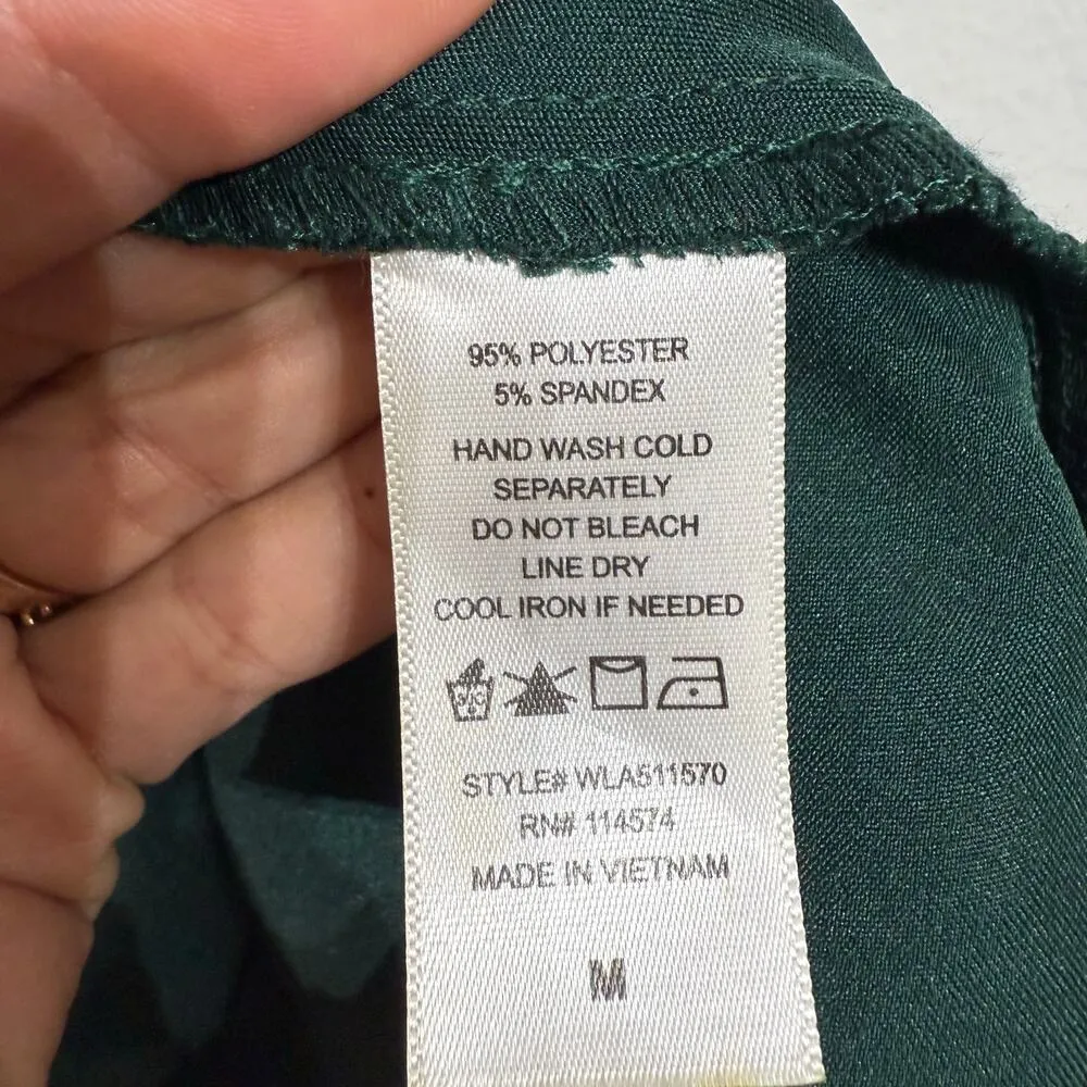 Pleione Green Satin Cami Blouse Sz M - Image 6