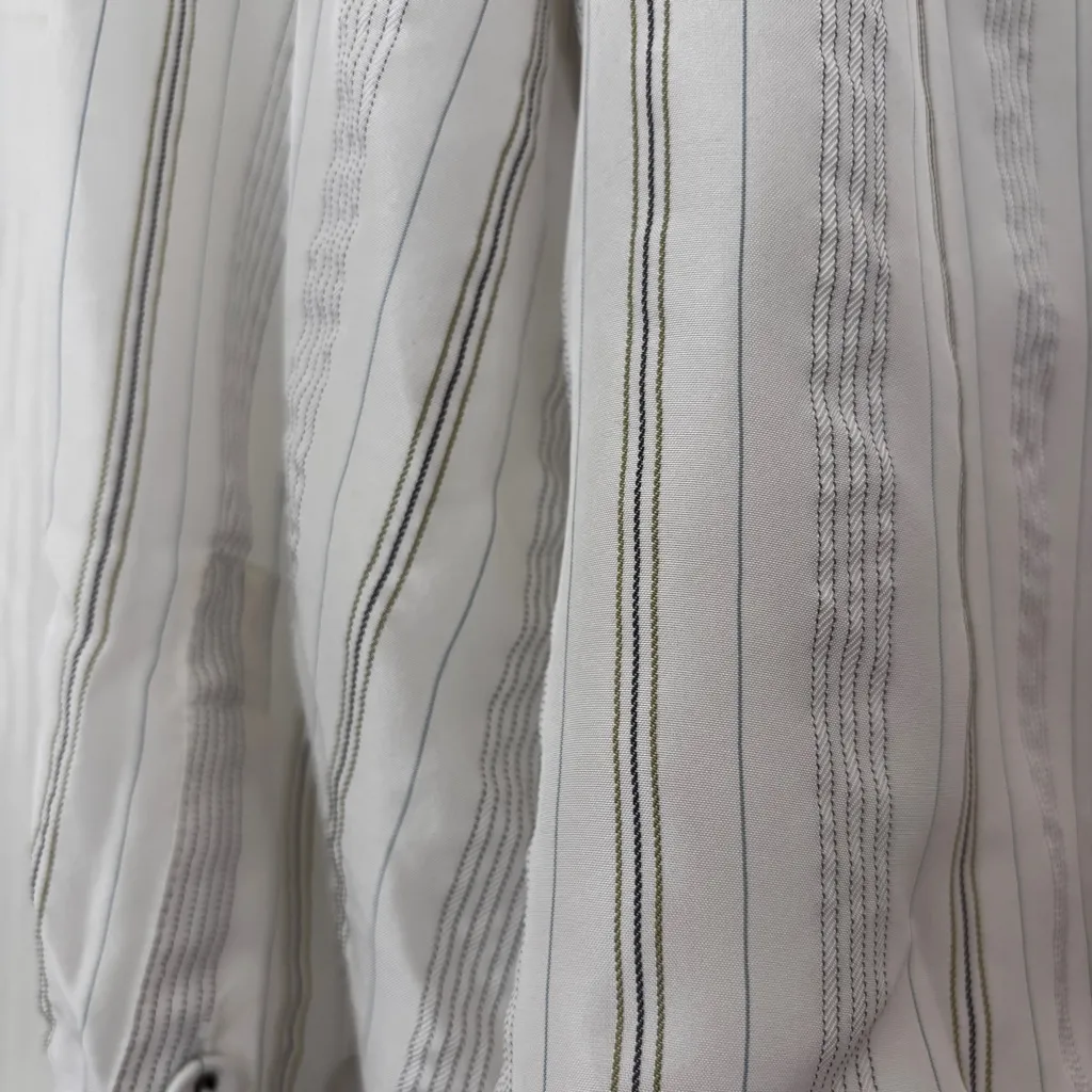 Ulla Johnson Adelaide Silk Blouse in Chalk NWT Size 4 Ruffle Pinstripe Workwear - Image 12