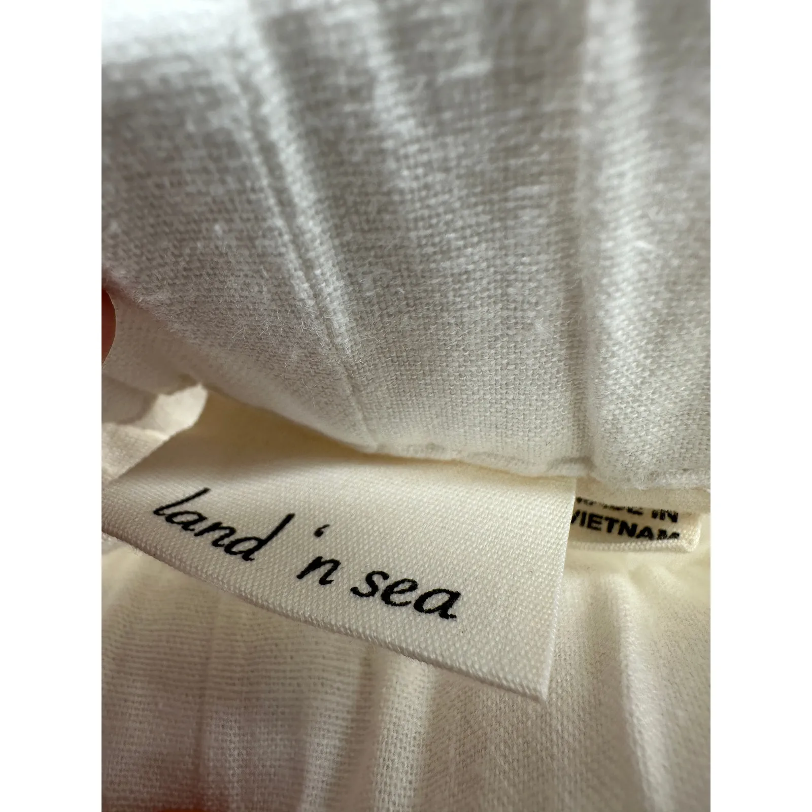 Land N Sea White Linen Blend Tie Casual Pants Women Size M Coastal Lagenlook Size M - Image 6