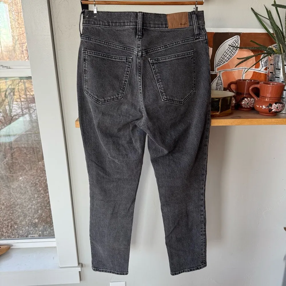 Madewell The Perfect Vintage Straight Leg Black Wash Jeans in Lunar Wash Size 26 - Image 4