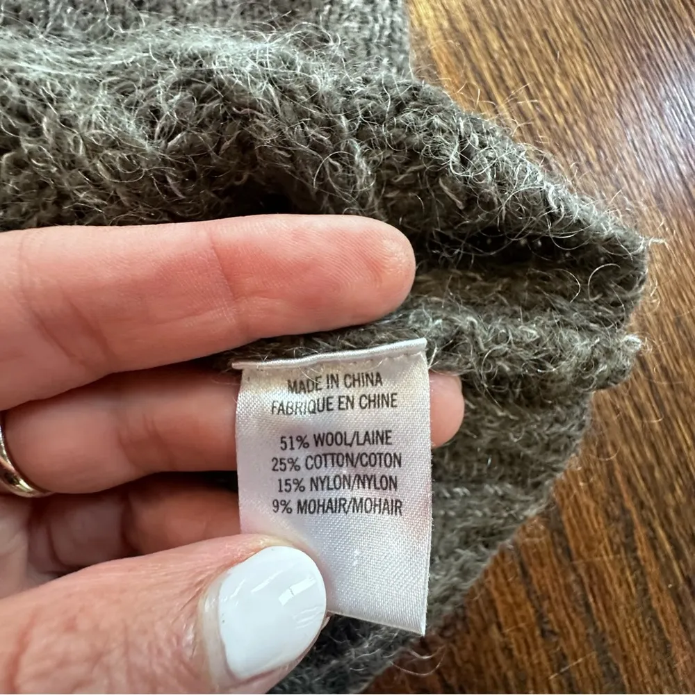 THEORY Bramsy Airmix Dark Gray Cable Knit Chunky Sweater Size Small 1357 - Image 2