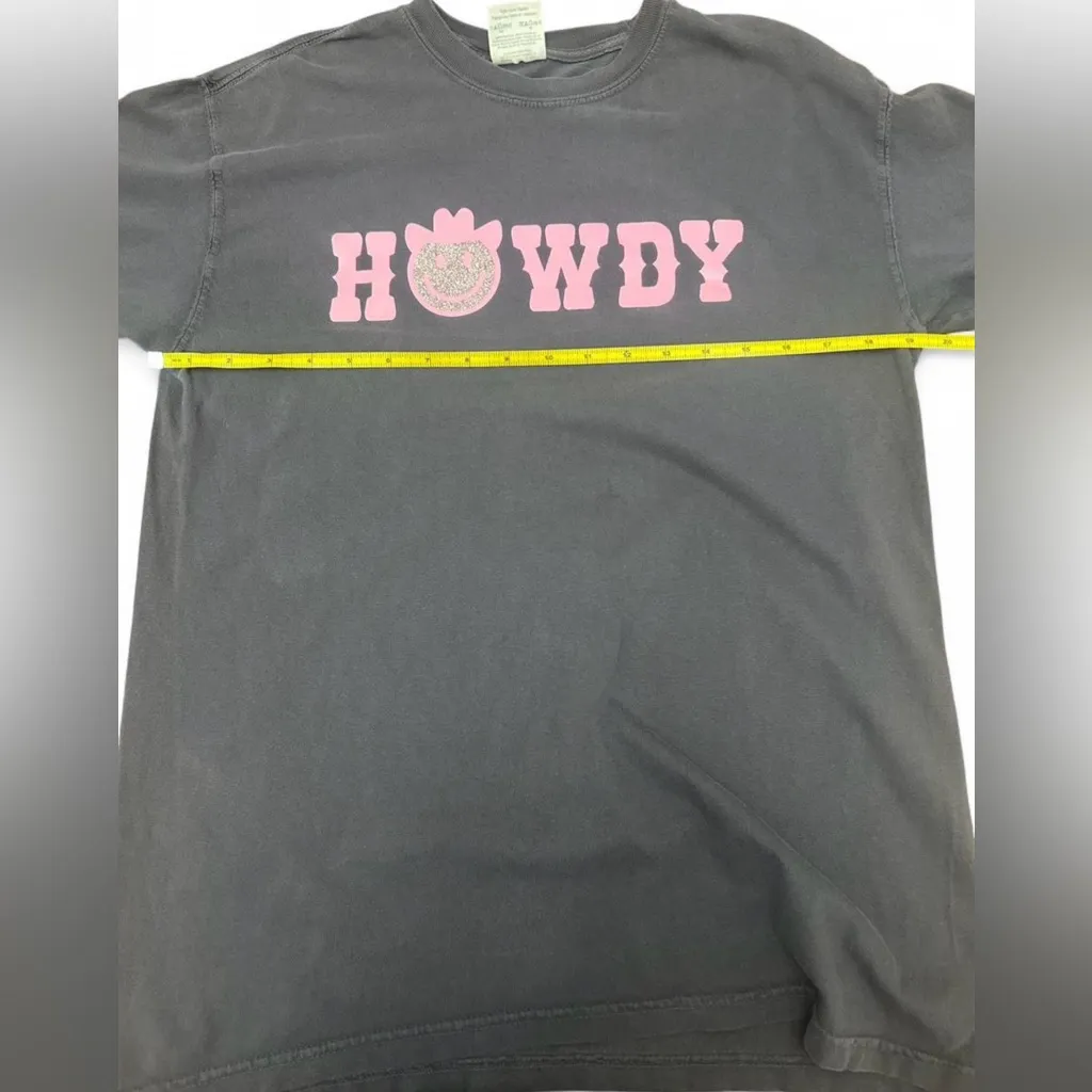 Comfort Colors T-Shirt Medium Heavyweight Garment Dyed Howdy Graphic Western Tee - Image 6