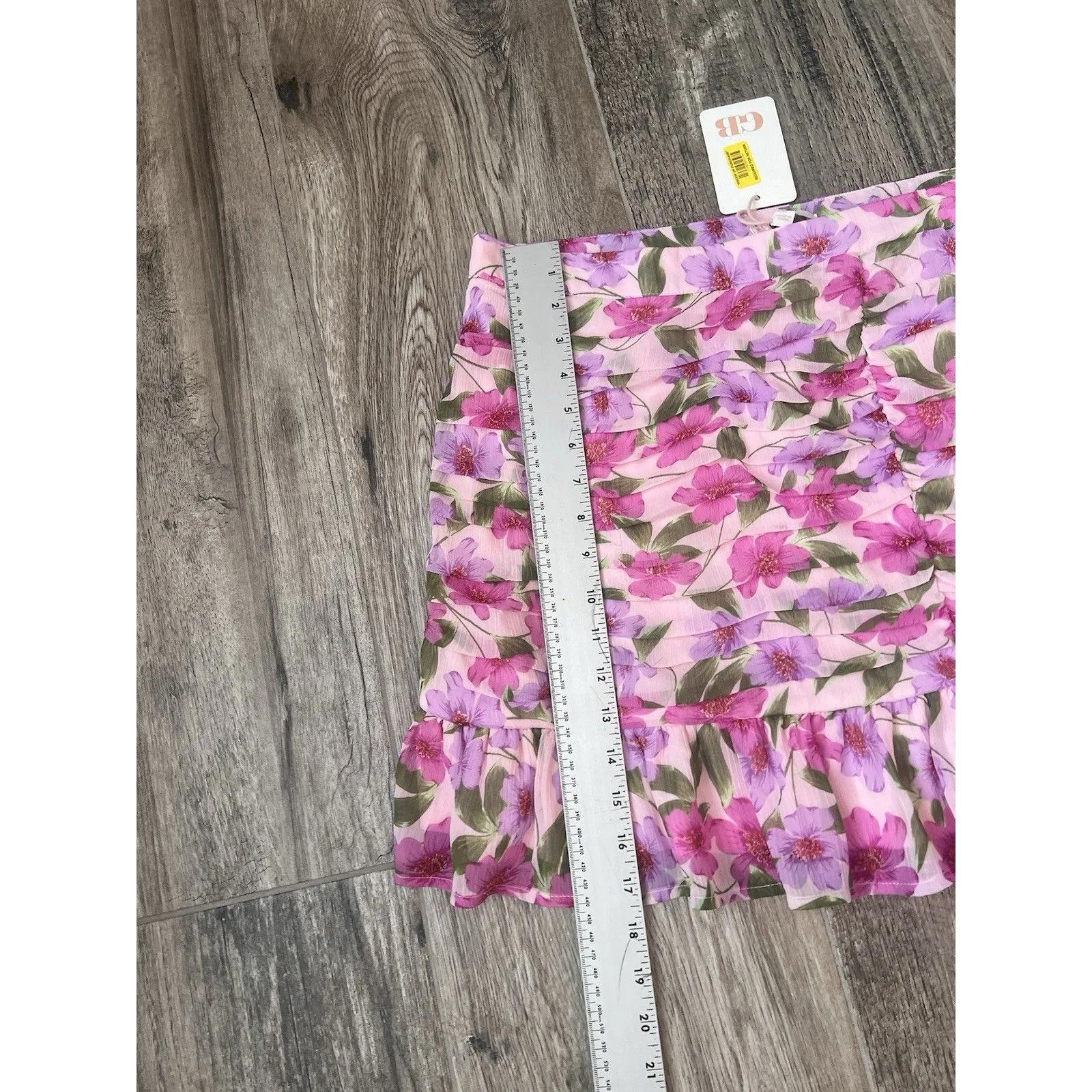 GIANNI B Floral Layered Knee Length Skirt Women’s LARGE SPRING SUMMER NWT #95 - Image 3