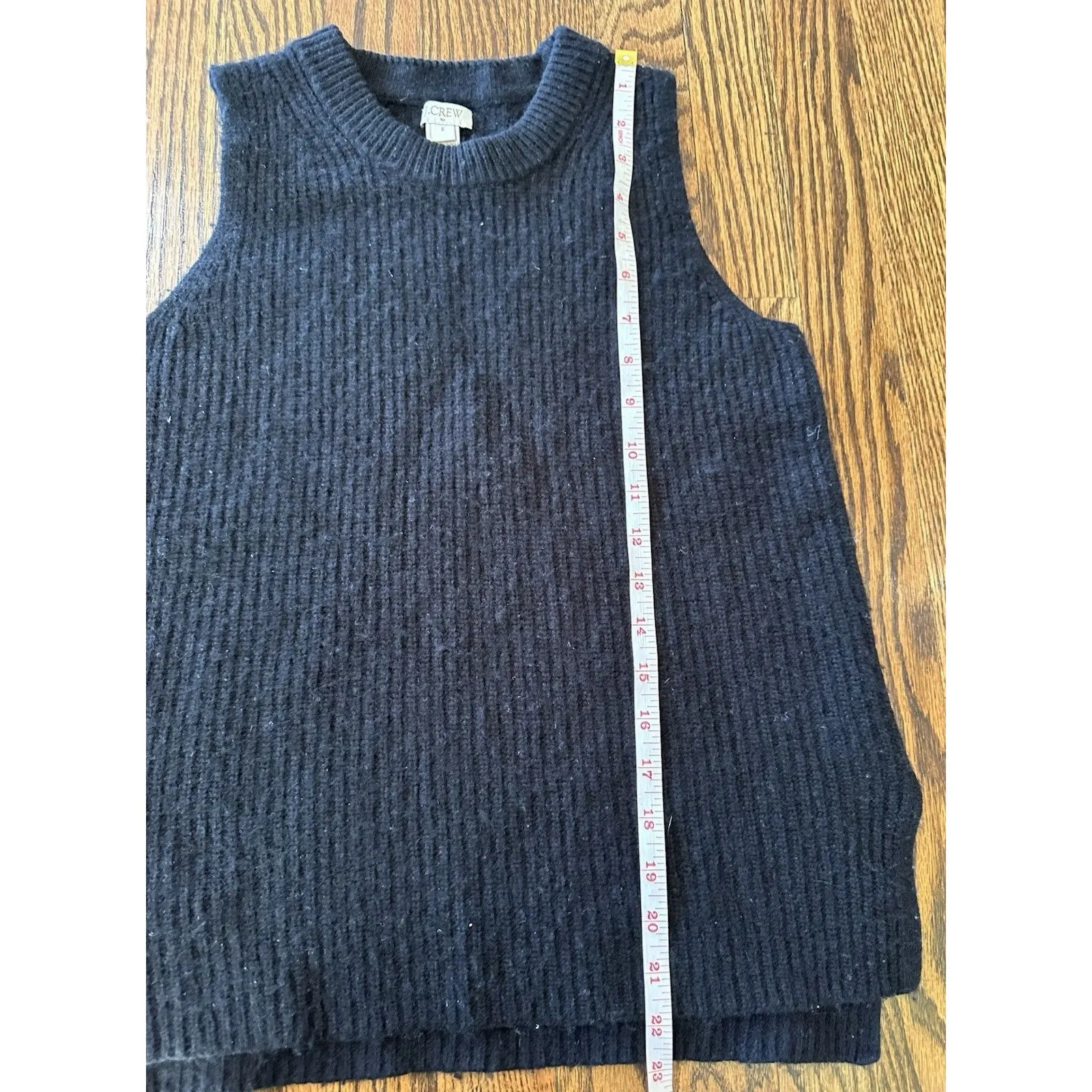 J Crew Womens‎ Merino Wool Cotton Blend Knit Sweater Vest Size Small Black Tank - Image 4