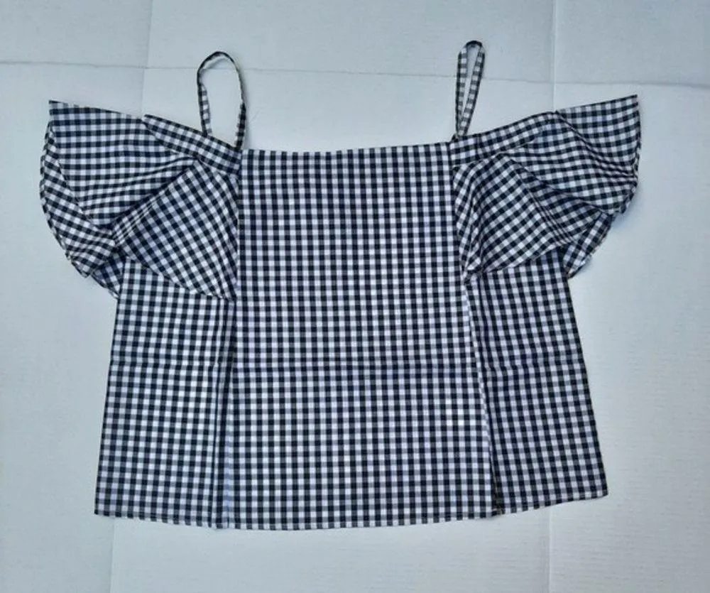 Timing  Checkered Off Shoulders Top Size L - Image 10
