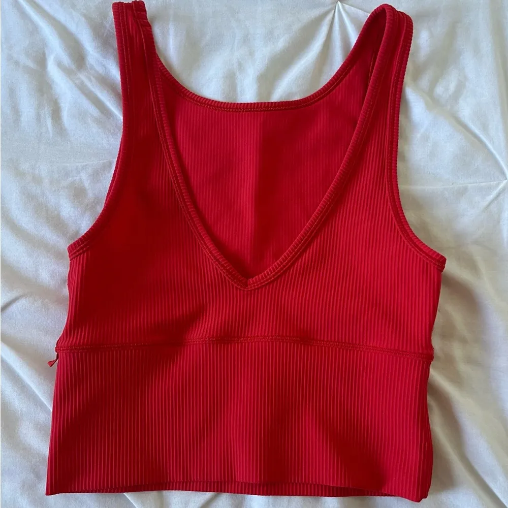 Lululemon Athletica Power Pivot Bright Carnation Red Athletic Tank SIZE 2 - Image 7