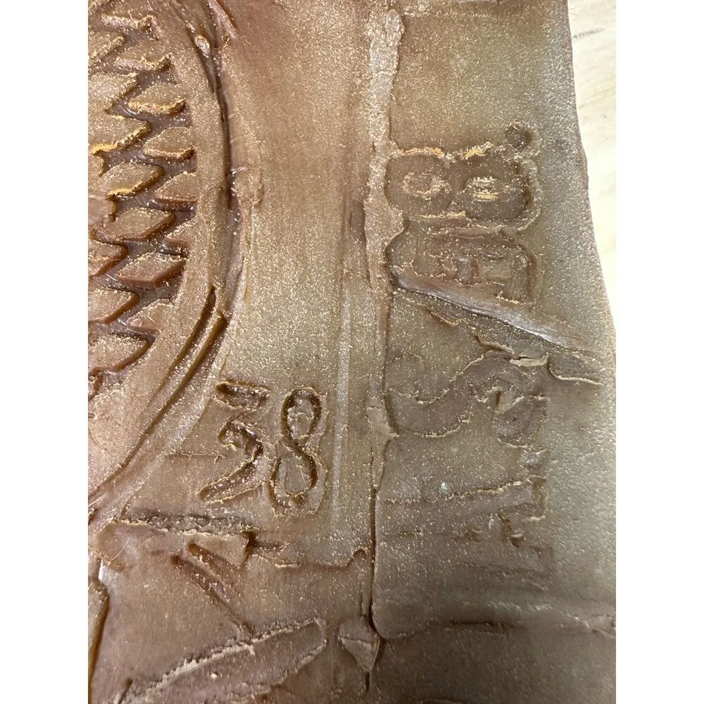 A.S. 98 Teal Blue Leather Embossed Silver Flip Flop Thong Sandals EU 38 US 7.5 - Image 7