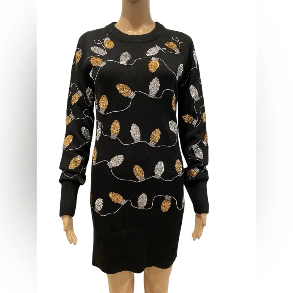 Tipsy elves  Sequin Sweater Dress size S - Image 2