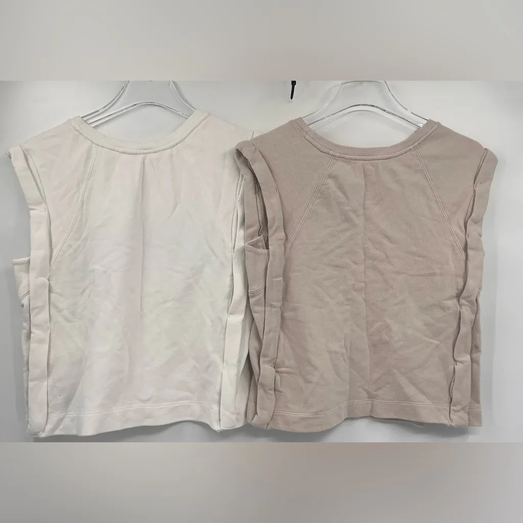 By‎ Anthropologie “Amour” Muscle Sweatshirt and plain tan top size Xs - Image 2