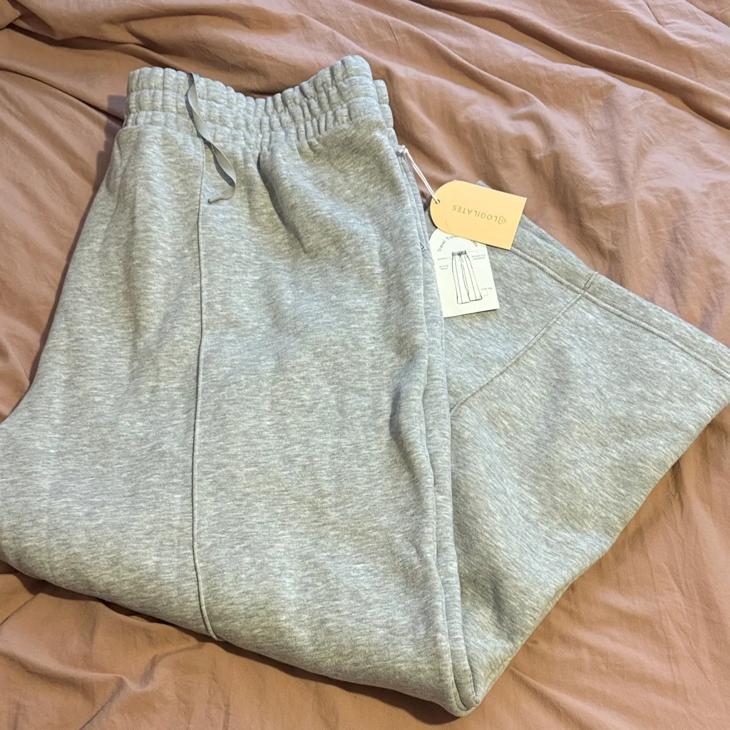 Blogilates Women’s Travel Trouser Wide Leg Sweatpants Heathered Gray 3X NWT - Image 4