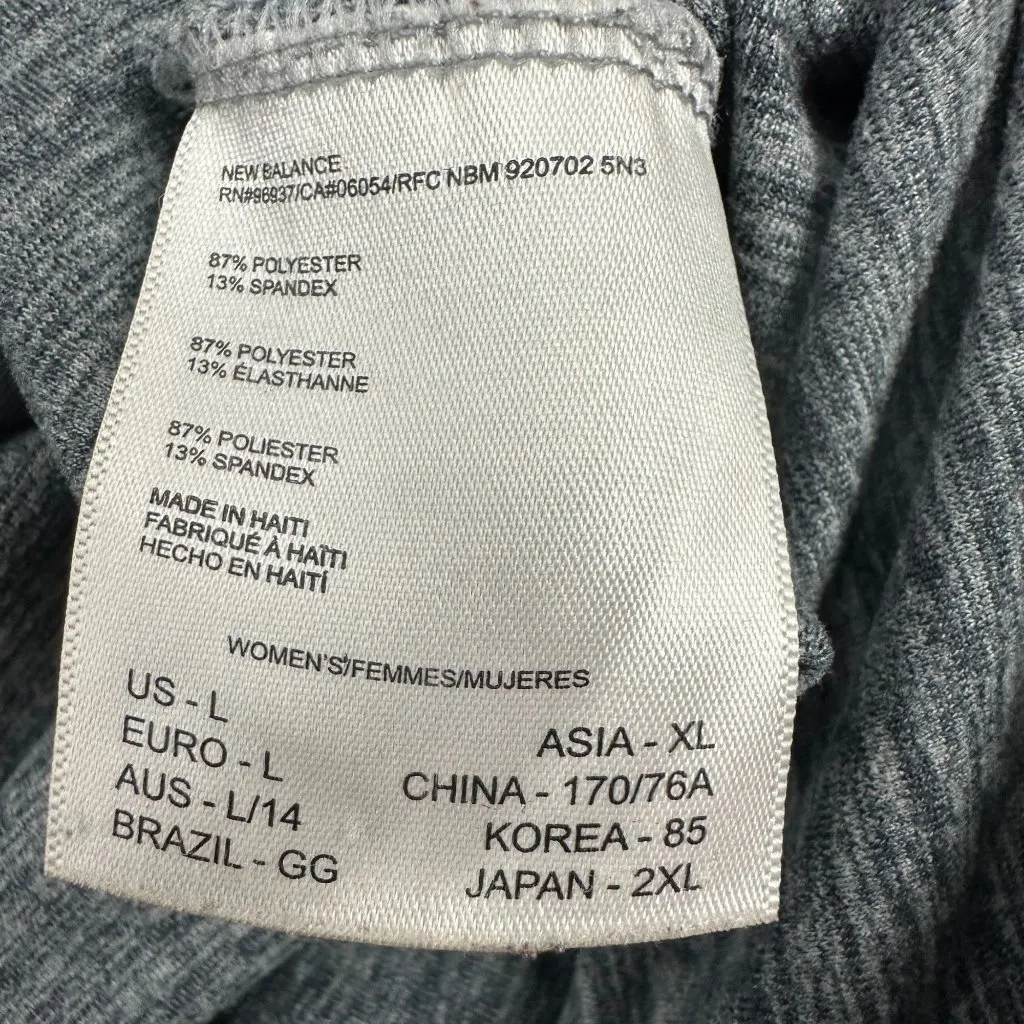 New Balance Womens L Bdry Gray Heather High Waist Stretch Active Leggings - Image 4