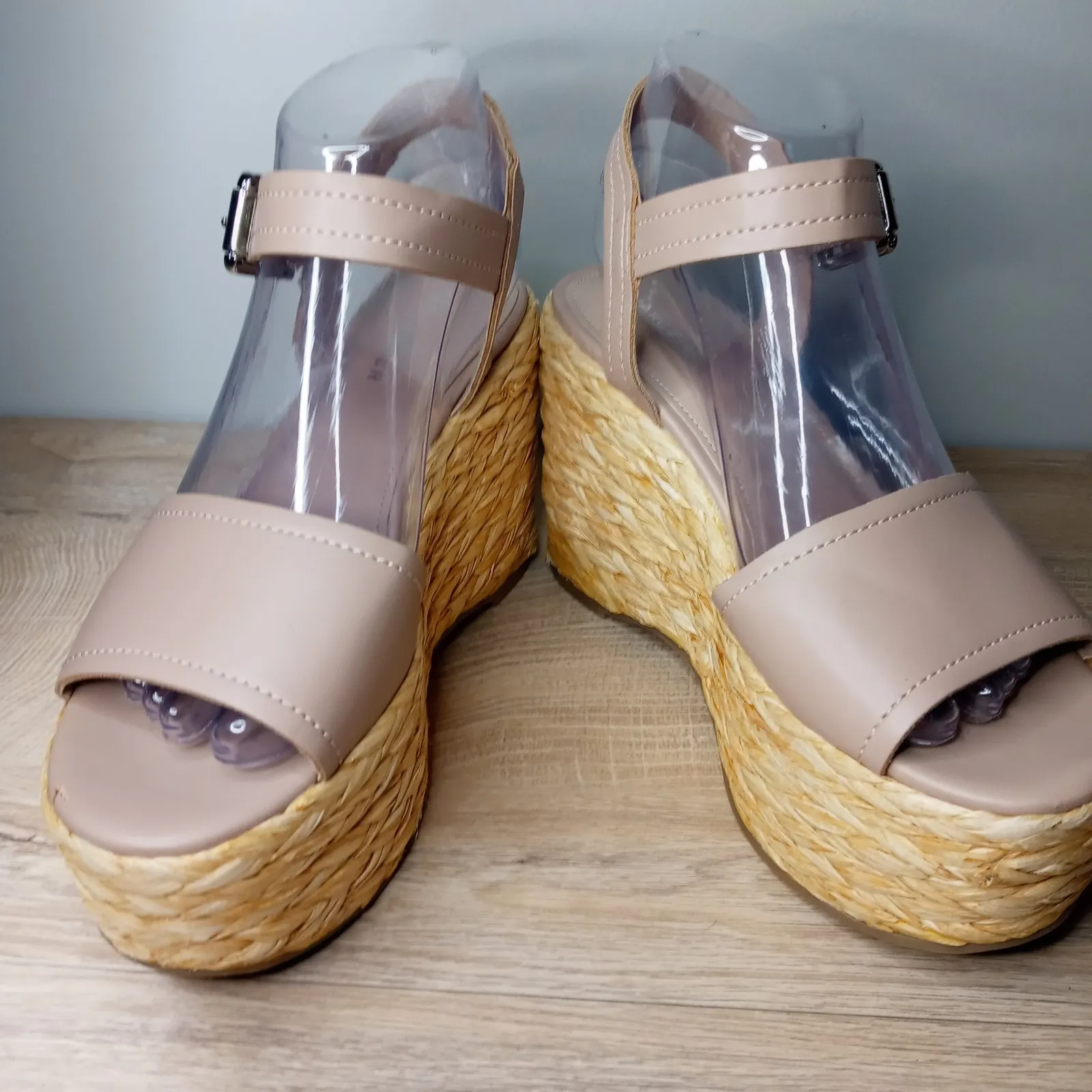 Marc Fisher Sandals Womens Lite Latte Platform Espadrille Burain Wedge Size 7.5M - Image 6