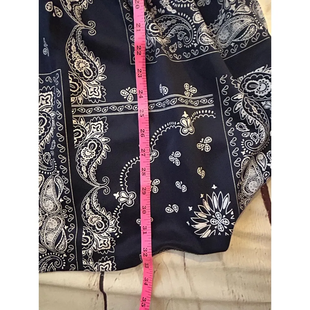 Zara Tunic Dress Navy White Boho Oversized Size Small Patchwork Bohemian - Image 7