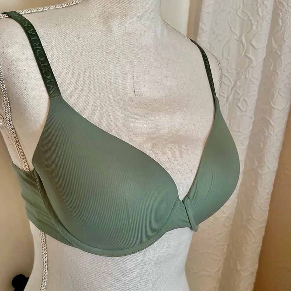VS Lightly Lined Demi Bra Green Size 34 D - Image 4