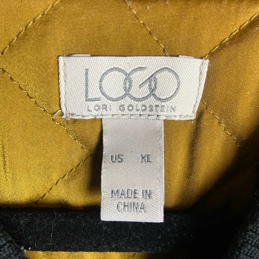 Logo By Lori Goldstein Size Xl Bomber Jacket Black Full Zip Quilted Liner - Image 3